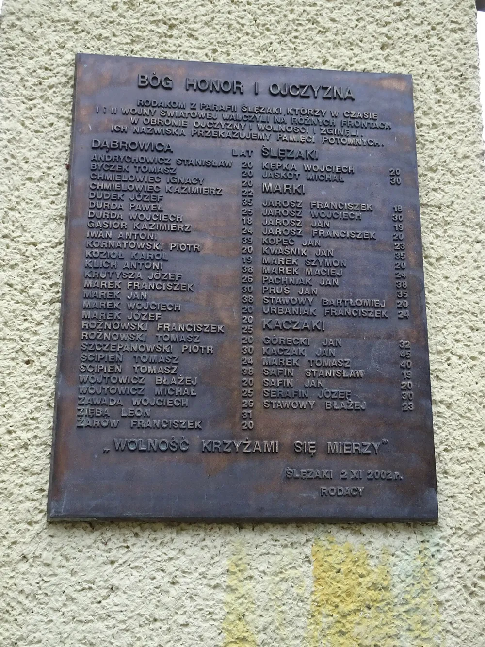 Wniebowzięcia Najświętszej Maryi Panny, Ślęzaki, Ślęzaki — exterior